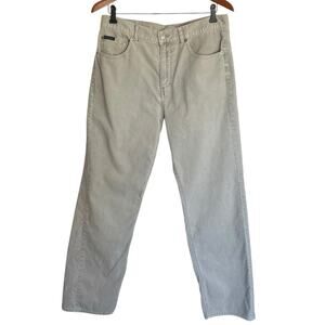 Calvin Klein Gray Corduroy Jean Sz 32 Straight Leg High Rise Neutral Fall Casual